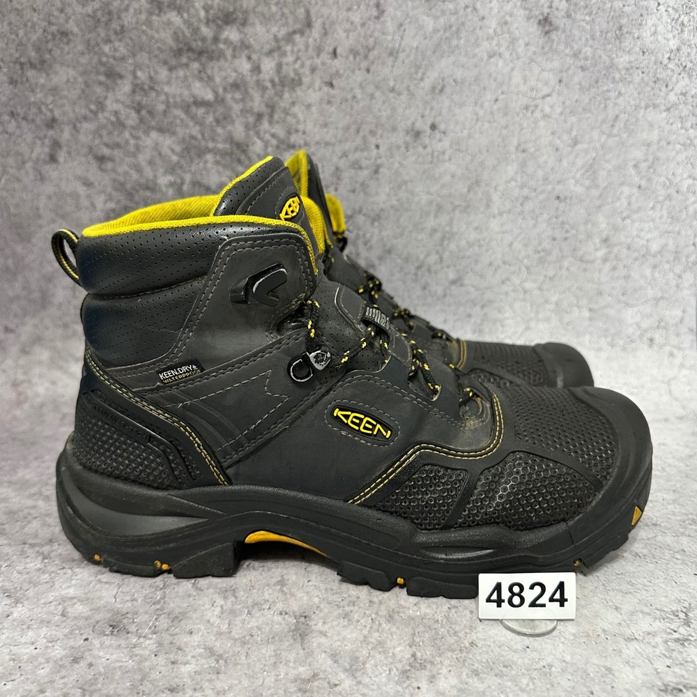 KEEN Utility Logandale Waterproof Steel Toe Work Boots Men 9.5EE Black Raven EH
